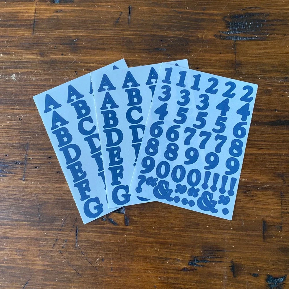 Creative Memories Navy Blue Alphabet and Number Sticker Sheets Scrapbooking Set